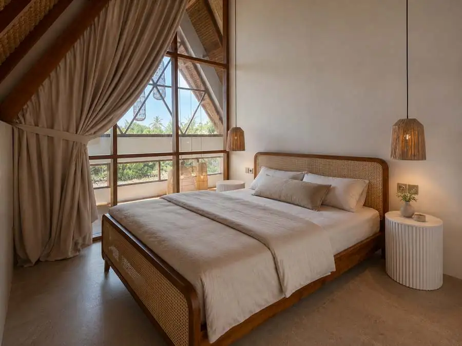 Bedroom under the pitched roof