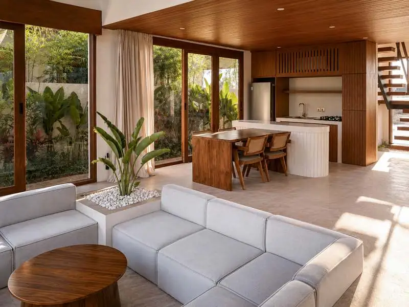 Living room toward the kitchen
