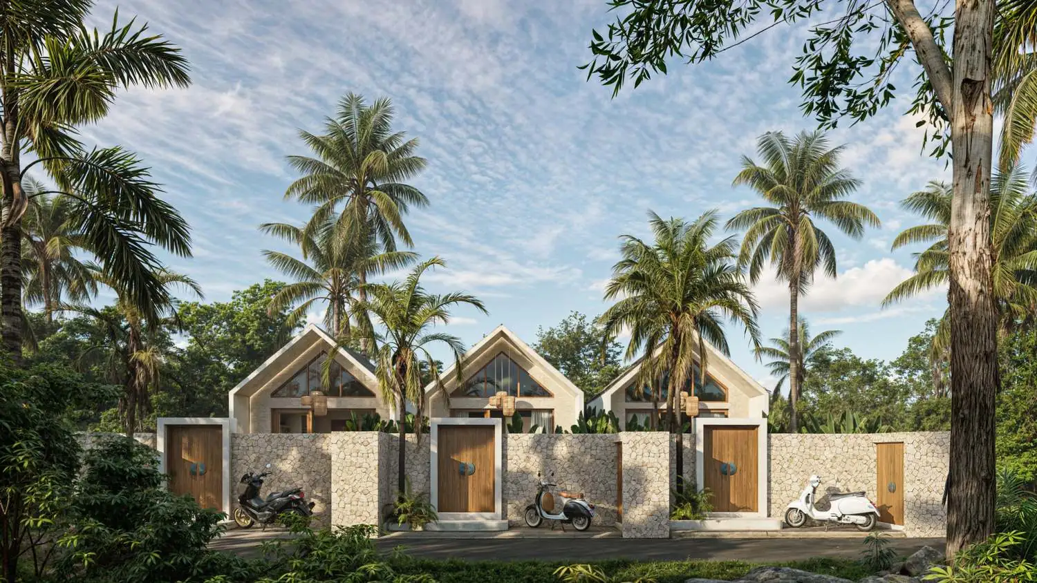 The three Bayu villas (render)
