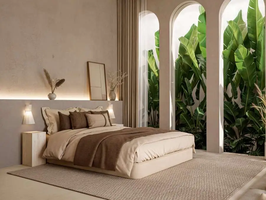 Bedroom opening to the garden (render)